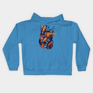 Orange Blue Light Heart Kids Hoodie